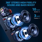 9000w Dual 10  Subwoofer Bluetooth Speaker Rechargable W led Dj Fm Party Karaok