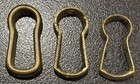 Lot Of 3 Vintage Old Antique Brass Escutcheon Keyhole Key Hole Inserts
