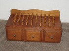 Vintage Footed Wood Thread  Bobbin Organizer Sewing Box  Drawer Holds 50 Spools