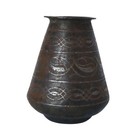 Antique 19th Century Bidriware Engraved Vase Iron Primitive Middle East Islamic