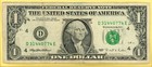 1995 Series Low Seal Third Print Shift Error Note One Dollar Bill D31440774e