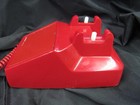 Red No Dial  Itt Cortelco Viking Flat Desk Telephone Tested