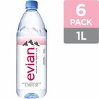 Natural Spring Drinking Water 1 Liter 6 Pack Plastic Bottles Purified