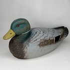 Antique 1940s General Fibre Co Ariduk Duck Decoy With Glass Eyes Signed