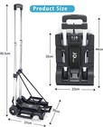 Folding Luggage Cart With Expandable Chassis 2 Wheels Folding Hand Truck Dolly