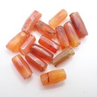 14 Pcs Faceted Agate Carnelian Stone Trade Beads Old Tribal African Collection