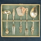 Reed   Barton Sterling Silver  harlequin  Condiment Serving Set In Original Box