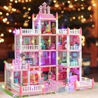  new  Barbie Dreamhouse  4-story 11 Rooms Doll House With 4 Dolls Toy Figures