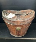 Antique Leather Hatbox   French Top Hat Box