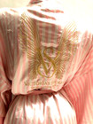 Victorias Secret The Tour  23 Iconic Pink Stripe Embroidered Logo Satin Robe Nwt