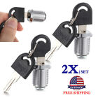 2x 6x 10x 20mm Tubular Cam Lock Machine Door Enclosure Cabinet Box Drawer W  Key