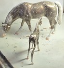 Hartland Cm Traditional Sized Gold Filigree Grazing Mare And Foal