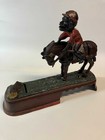Antique Cast Iron Mechanical Bank Toy - Mule   Rider - Bank Works