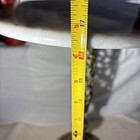 Vintage Pierced Filigree Brass Marble Top Drinks Table Plant Stand Taiwan