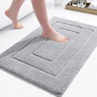 Buganda Microfiber Bathroom Rugs  Bath Rug Size 24 X 16 And 30 X 20 In Grey     