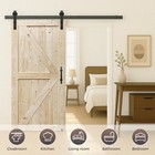 34 In  X 84 In  Unfinished British Brace Knotty Barn Door With 6 6ft Sliding    