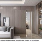 Calhome 39  Hidden Track Sliding Barn Door Hardware Kit Soft Close Open Silver