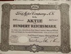 Germany 1934 Ford Motor Company 100 Reichsmark Uncancelled Bond All Coupons Loan