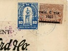 Honduras Sc 214  240-certificado La Ceiba-nov 4 1927 blue -registered-to Usa-chi