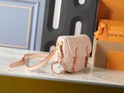Pastel Pink Printed Messenger Bag Sweet Casual Vintage   style Shoulder Handbag