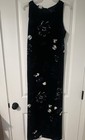 Vintage Y2k Size Small Black Blue Whimsigoth Maxi Dress Goth Glam