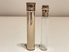 Vintage Rare Ww2 Era Pocket Metal Container With Medical Or Glass Perfume Bottle