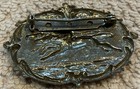 Fox Hunt Hunting Brass Oval Pin
