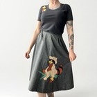 Vintage 1970s The Pond Skirt Shirt Set     Reversible Wrap A-line  Raccoon Acorn
