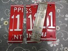 White On Red License Plate Raised Numbers For Signs  4 00 Us Shipping