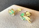 Genuine Brilliant Emerald Stud Earrings 585s 14kt