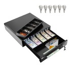 Hk Systems 16 Heavy Duty Black Pos Cash Drawer 5bill 5coin Removable Coin
