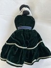 Native American Doll Dark Green Velvet Dress Beaded Handmade