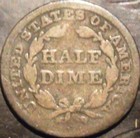 1850-p Seated Half Dime Choice Original Good vg