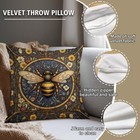 Vintage Brown Throw Pillow Case 18x18 Velvet Floral Cushion Cover Sofa