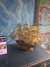 Vintage Wood Model Ship Boat    u s s  Constitution 1814    Assembled Nautical 