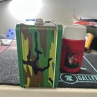 Rambo Metal Lunchbox Thermos  1985 Vintage Camouflage Red Thermos Ex  Condition