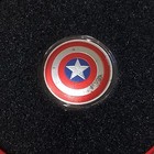 Fiji 2019 1  Marvel Captain America Shield Domed 10g Pure Silver Coin -see Notes