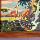 Vintage Paint By Numbers Gazelle antelope Pbn Tropical Oasis  Palm Trees Jungle