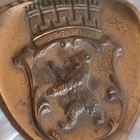 Berlin Coat Of Arms Bear Shield Plaque  Antique Copper Metal Wall Hanging Small