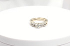 Solid 14k White Gold  50ct Diamonds Wedding Band Engagement Ring Lot Set Size 7