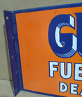 Gulf Fuel Oil Dealer Porcelain Enamel Sign  18 X 10 Inches 2 Sided