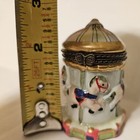 Carousel Trinket Ceramic Box Hinged Pill Box