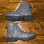 Oshkosh B gosh Gray Pink Lace Bootie Girls Baby Toddler Shoes Ankle Us 7m Eu 23