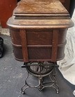 Antique Treadle Sewing Machine Worls Rotary With Cabinet As Found