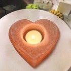 Apexglobal  Himalayan Rock  Heart Shaped  Natural Candle Holder decoration Light