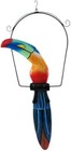 25  Red Toucan Hanging Art Arfican Jungle Wood Tropical Hand Carved Painted