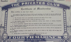 1927 - 1941   Usmc   The Privates Club   4th Marines   Shanghai   Membership Doc
