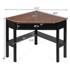 Triangle Computer Desk Corner Office Desk Laptop Table W  Drawer Shelves Brown