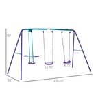 2-in-1 Kids Metal Swing Set For Backyard
