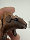 Handmade Japanese Carved Netsuke Mouse rat Figurine Brown  Approx  2 In